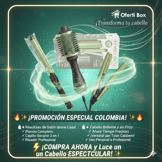 Combo Plancha Cepillo Secador rizadora 3 en 1